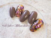ネイルサロン ブランシュール(Nail Salon Blancheur)/秋色たらし込みべっ甲