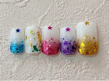 ネイルビート(NAIL BEAT)/カラフルラメグラデーション