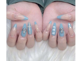 ハラ(Hara)/水色　フレンチ　十字架