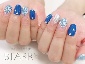 スターリー(STARRY)/ペイズリー ブルー 夏ネイル
