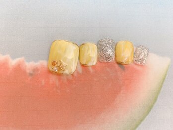 ネイルサロン&スクール ジーナ(GINA)/シェル×イエローネイル