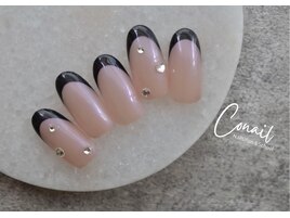 《90分B》黒フレンチネイル