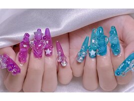 長さだしシースルゴデゴデネイル