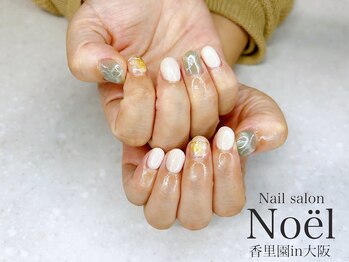 ノエル(Noel)/ピスタチオ×大理石ネイル