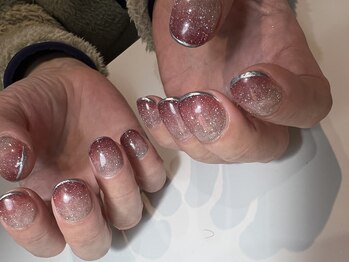 フラッシュ×メタリックフレンチ