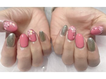 ユニブロウ 枚方店(UNI BROW)/定額シンプル桜ネイル