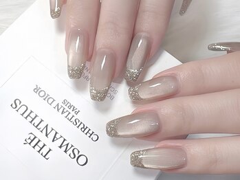 ビジューネイル(bijou nail)/マグネット×ラメフレンチ