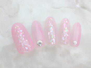 ネイルサロン あかねいろ/春夏 シェル ニュアンス