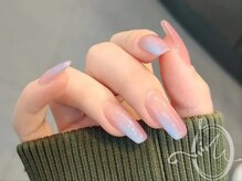 More Glam Nailsalon 大宮東口店 ～韓国ネイル・ワンホンネイル・スカルプネイル～/グラデーション　ブルー　ピンク