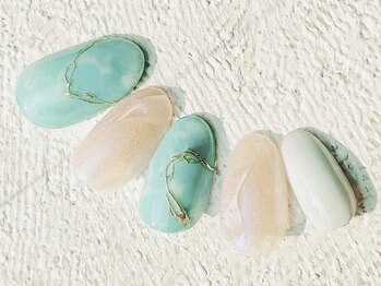 ブレスネイル(brace Nail)/夏のふんわりマーブル