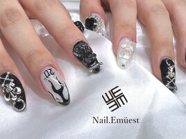 黒ネイル/クロムネイル/mai