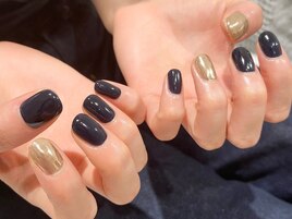 ネイビー×ミラーネイル　kotona