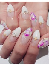 ナチュラルアップ ネイルアンドアイビューティー(Natural up)/花びらフレンチネイル