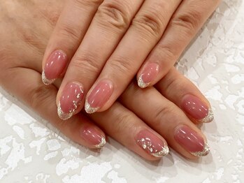 ネイルズアリー 立川店(Nails ally)/シアーカラー×ラメフレンチ