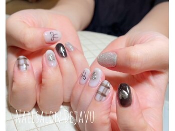 デジャヴ(Dejave)/チェックとリボンネイル