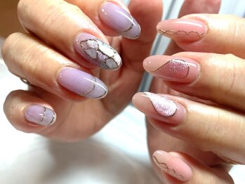 ネイルサロンブリス(nail salon Bliss)/☆マグネットのちぐはぐネイル☆
