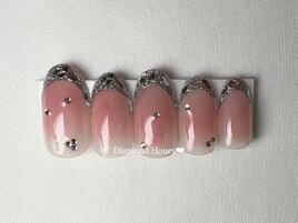 チークネイル ガラスフレンチ