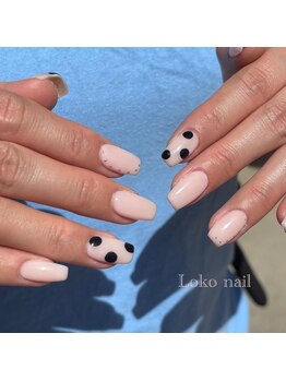 ロコネイル(Loko nail)/ピンク×ドットネイル