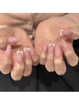 ワンカラー×リボン