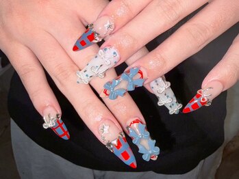 ジェミーネイル シンジュク(Jemiy nail shinjuku)/【Nana】ゴテゴテリボン¥12480