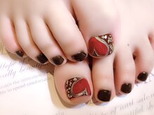 プロフェッショナル ネイルサロン ラヴィアス(LAVIAS)/【フット】ワンカラ＋アート２本