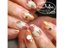 ジュジュ(Juju)/秋色　トランプ柄ネイル