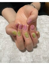 ユージューネイルルーム(UJU nail room)/桜餅カラーマーブル