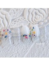たゆ ネイル(たゆnail)/押し花丸フレンチネイル♪