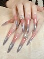 ベストネイル 渋谷109前店(Best Nail)&nbsp;長さ出しチーク、爪先のマグネットキラキラ