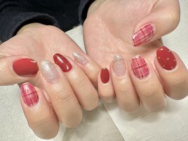 冬人気の赤チェック