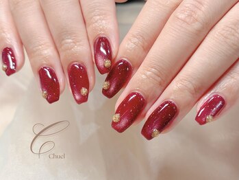 チュエル 池袋(Chuel)/ボルドーマグネットネイル