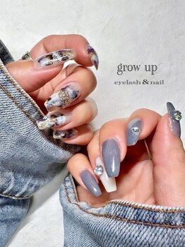 グローアップ(grow up)の写真/《新規/ハンドネイル¥4600~,オフ無料》ケラチン配合ベースジェル使用*自爪育成/ネイルケアも同時に出来る♪