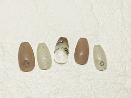 冬ネイル/ベージュ/フレンチ