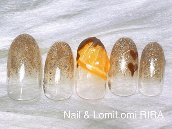 リラ(RIRA)/ラメグラ×オレンジ