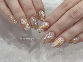 キラキラフラワーネイル