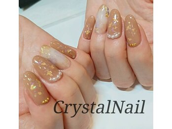 クリスタルネイル イオンモール広島府中店(CRYSTAL NAIL)/ニュアンス×ベージュ