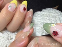 ヒューリンズネイル(Hurin’s Nail)の雰囲気（#マグネットネイル#春ネイル#フレンチネイル#てんとう虫）
