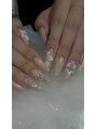 フォックスネイル(fox.nail__)&nbsp;ちゅるんカラーに3Dフラワー!