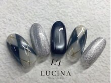 ネイルスタジオ ルキナ(LUCINA)/H-669大人上品アーガイルネイル