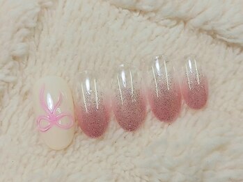 シンプルリボンネイル