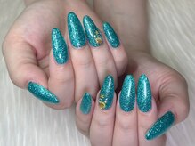 エムネイル(M-Nail)/★ターコイズキラキラネイル★