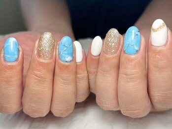 ブリスフルハピネス(Blissful happiness)/大理石風ネイル