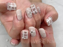 ツイードチェックネイル