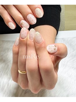 フラワー&ドットネイル