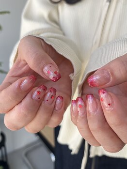 ハート バレンタインネイル