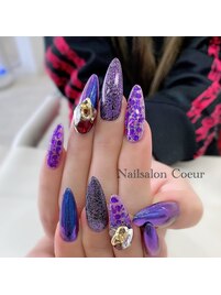 華やかパープルネイル