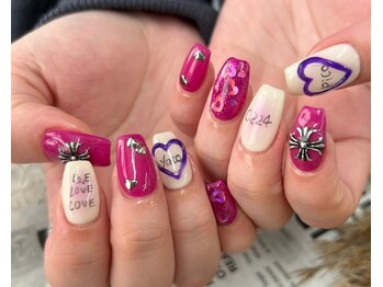 ベーシック ネイルウィザードアカデミー 本厚木店(Basic×NailWizardAcademy)/落書きネイル