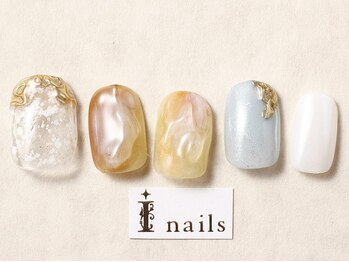 アイ ネイルズ 天神店(I nails)/クリア×ミラー×もやもや