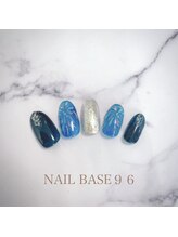 ネイルベースキュウロク(NAILBASE96)/ブルー花火ネイル