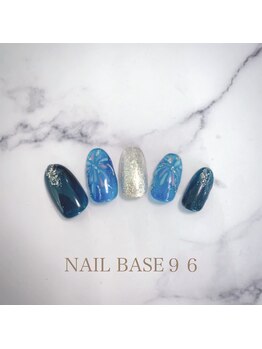 ネイルベースキュウロク(NAILBASE96)/ブルー花火ネイル